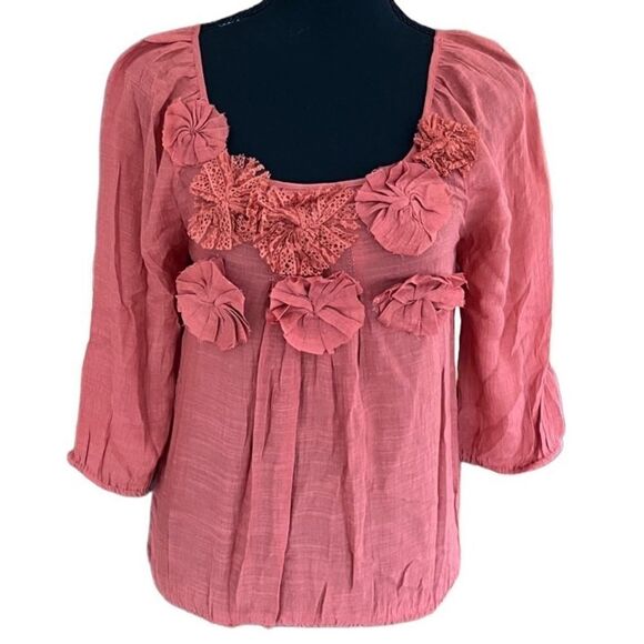 MINE embellished bodice 3/4 sleeved top size S - Picture 1 of 8